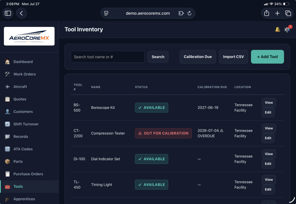 Tool Inventory just got easier with calibration alerts
